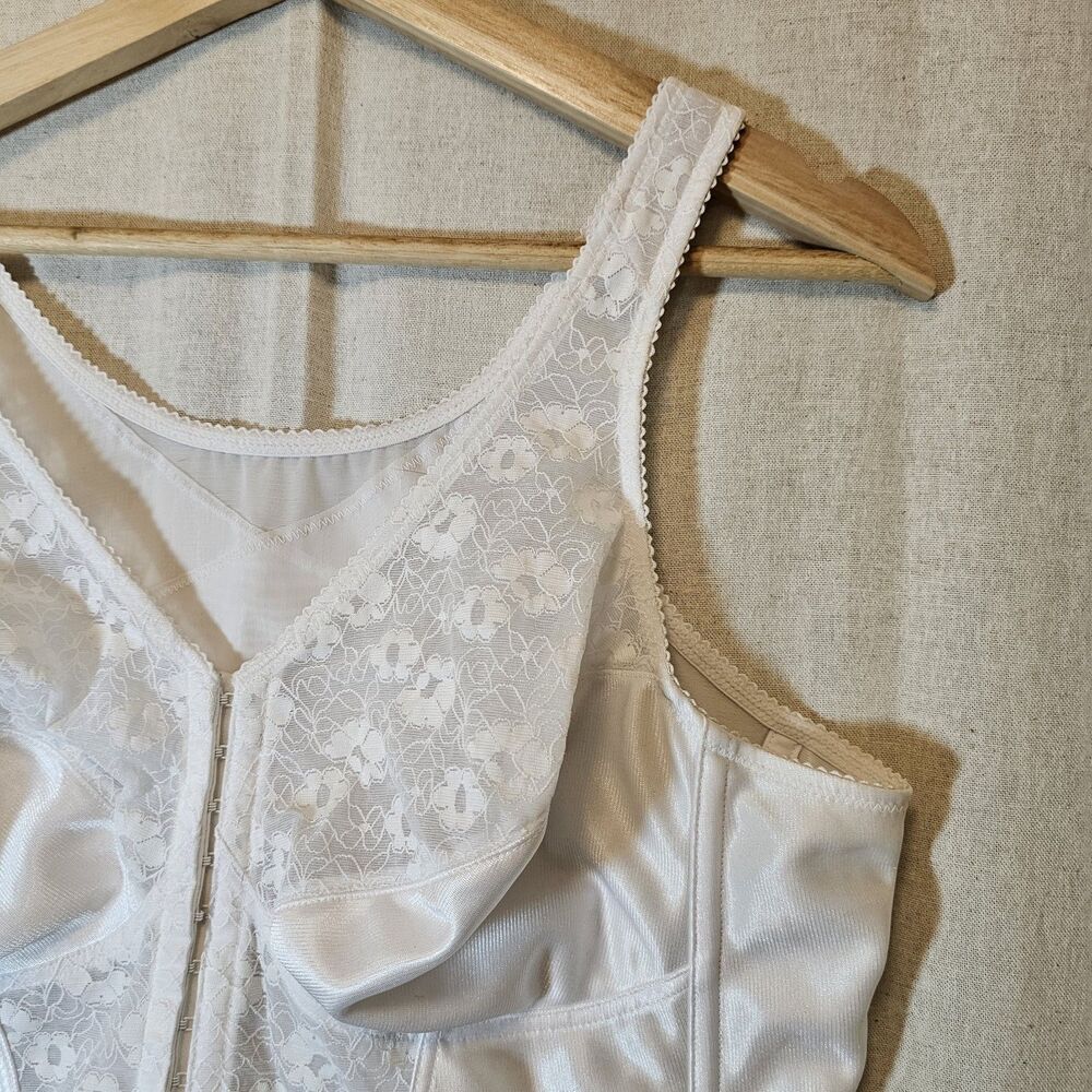 Exquisite Form 42C Bra Ful-Ly 7565 White Longline Wireless Front Closure Boning - Picture 3 of 11